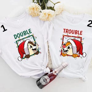 Disney Couples Chip n Dale Double Trouble Christmas Light , Disney Chip And Dale Shirt, Double Trouble Shirt, Disney Christmas Shirt