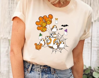 Camiseta de Halloween con personajes de Star Wars, camiseta de Halloween con personajes de Star Wars, camiseta de Star Wars, camiseta de personajes de Disney Star Wars, camiseta de Disney