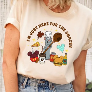 Remy Ratatouille I&#39;M Just Here For The Snacks Shirt, Ratatouille Tee, Anyone Can Cook Tee, Ratatouille Remy Little Chef Anyone Can Cook Tee