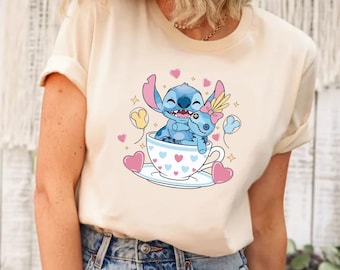 Chemise Stitch Disney, chemise Stitch, chemise personnage Stitch, chemise Stitch and Lilo, chemise voyage Disney, Disney Stitch, chemise Stitch Disneyworld