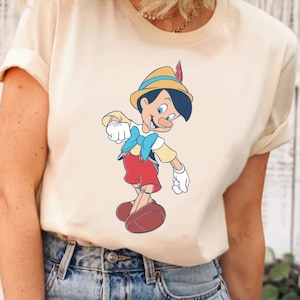 Disney Pinocchio Shirt, Disney Pinocchio Movie Shirt, Pinocchio and Jiminy Cricket Shirt, Vintage Pinocchio Shirt, Disneyland Shirt