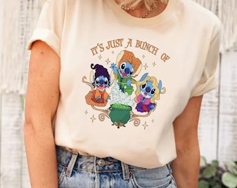 Disney Stich Halloween Shirt, Disney Halloween Shirt, Stitch und Engel Shirt, Stitch Halloween Shirt