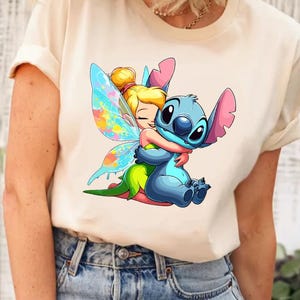 Disney Princess Tinkerbell And Stitch-shirt, Disney Tinkerbell-shirt, Tinkerbell Mickey-shirt, Tinkerbell-T-shirt, Tinkerbell Disney-shirt