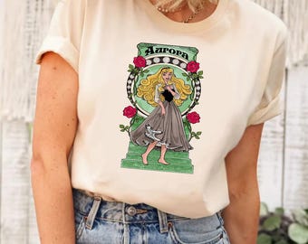 Chemise princesse Disney Aurora, chemise princesse Disney, chemise personnages princesse, t-shirt Disneyland, chemise princesses, chemise princesse aquarelle