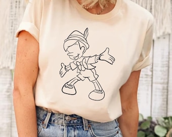 Disney Pinocchio Shirt, Disney Pinocchio Movie Shirt, Pinocchio and Jiminy Cricket Shirt, Vintage Pinocchio Shirt, Disneyland Shirt