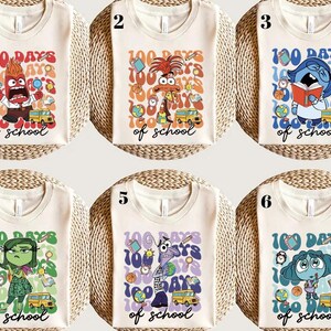 Disney Inside Out 100 Days Of School Shirt, Inside Out Characters Shirts, İnside Out 2 Shirt, Inside Out Group Matching, Inside Out