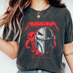 Star Wars Mandalorian Silhouette Shirt, Star Wars Characters Shirt, Star Wars Shirt, Disney Star Wars Portrait Shirt, Disney Shirt