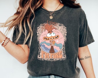 Inside Out Ångest Jag mår bra T-shirt, Inside Out Ångest karaktärströjor, Inside Out 2 T-shirt, Inside Out gruppmatchning, Inside Out T-shirt