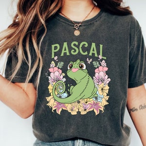 Retro Disney Tangled Pascal Floral Rapunzel Family Shirt, Cute Pascal Rapunzel Shirt, Disney Princess Rapunzel Tee, Tangled Rapunzel shirt