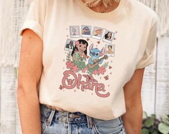 Camiseta Ohana de Stitch de Disney, camiseta de Stitch, camiseta del personaje de Stitch, camiseta de Stitc y Lilo, camiseta de viaje de Disney, Stitch de Disney