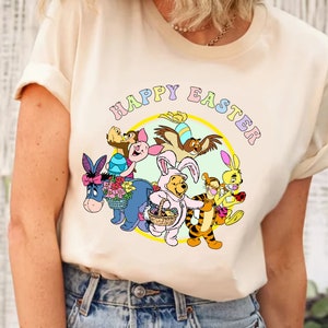 Winnie The Pooh Easter Shirt, Disney Happy Easter Tee, Retro Disney Easter Shirt, Pooh And Friends Shirt, Pooh Bear Shirt, Pooh Easter Shirt