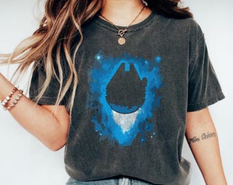 Star Wars Millenium Falcon Silhouette Portrait Shirt, Star Wars Shirt, Disney Star Wars Shirt, Star Wars Characters Shirt