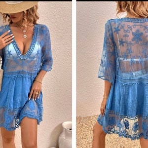 Bohemian romantic boho lace embroidered tunic top blouse L