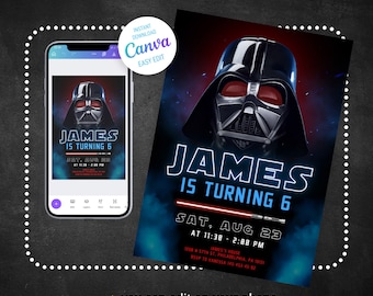 Printable Birthday Invite, Editable Invitation, Instant Download, Wars ...