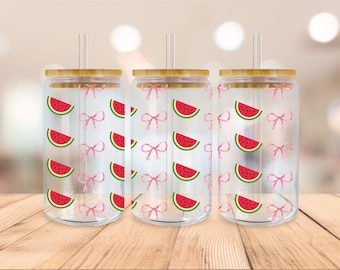 Pink Bow Libbey Glass Png, Ribbon Beer Glass Can svg, Mini Bows, Coquette 16oz Libbey Glass Can, Cutfile, Svg Dxf Png Files Digital Download