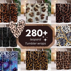 Glitter Leopard Tumbler Wrap Cheetah Print Tumbler Bundle Sublimation Design 20oz Skinny Tumbler Straight Png Tumbler Template Png Seamless