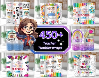 450+ Teacher Tumbler Wrap Bundle, 20oz Teacher Life Tumbler, Teacher Appreciation PNG, Teacher Back To School, Best Ever Teacher PNG