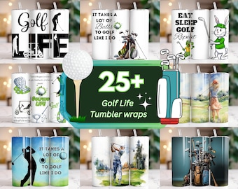 25 Golf Tumbler Wrap Bundle Golfing life 20ozSkinny Golf Life Tumbler Funny Golf Tumbler Eat Sleep Golf Lover Sublimation Women golf tumbler