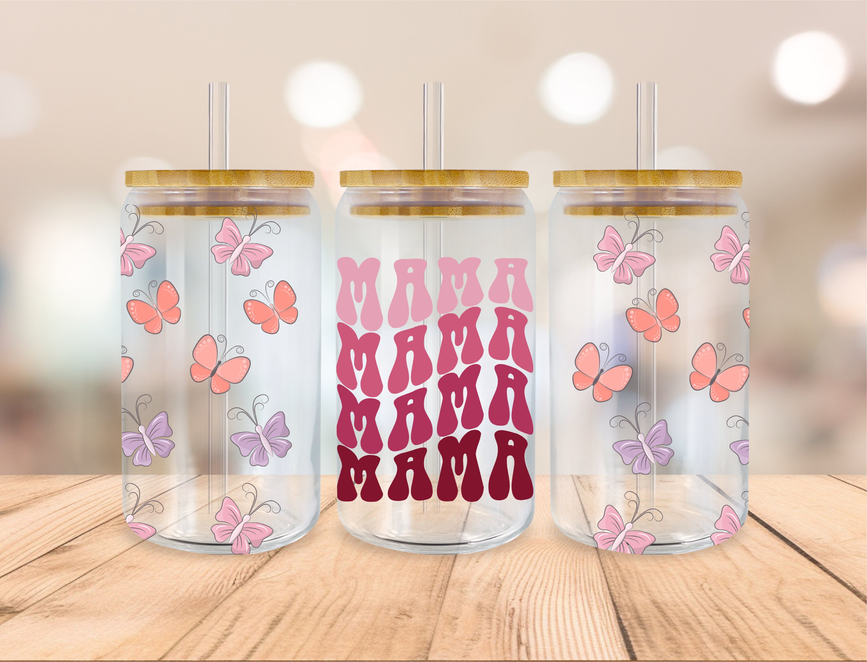 Mom Glass Can SVG Bundle Mom Life Flower Libbey Glass Wrap PNG Mother's ...