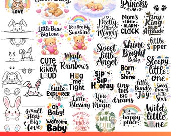 Baby SVG Bundle, Baby Shower, Newborn Bundle, Baby Quote PNG, Funny Baby svg, Cute Baby Saying, Baby Boy Girl Svg, Digital Download Graphics