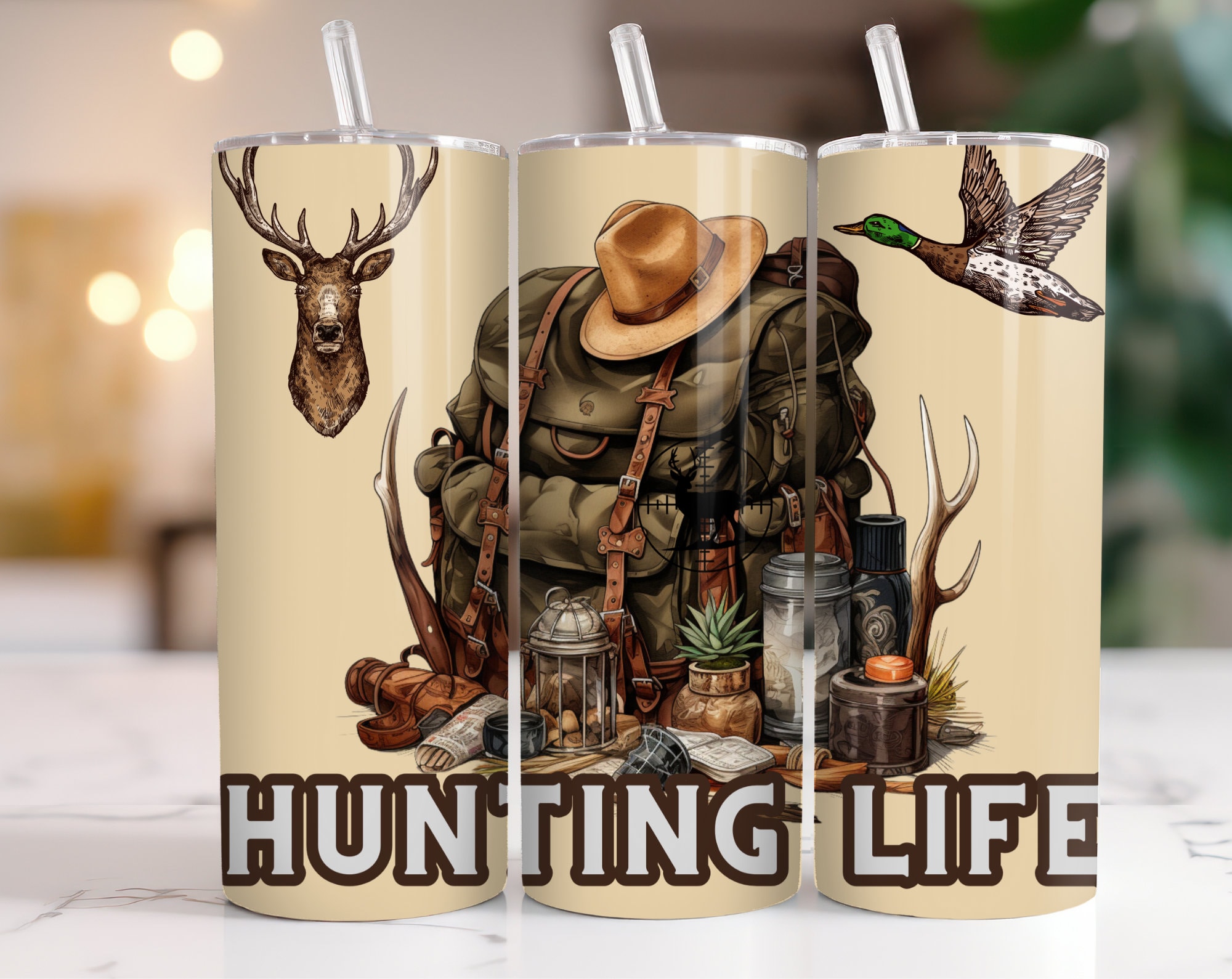 500+ Hunting Tumbler Wrap, Deer Hunting Life 20oz Skinny Tumbler ...