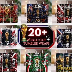 FIFA World Cup 2026 Tumbler Wrap, Fotbollsmugg, VM 2026, Fotbollsmugg, 20oz Tunna Muggar Sublimering, USA Mexiko Kanada