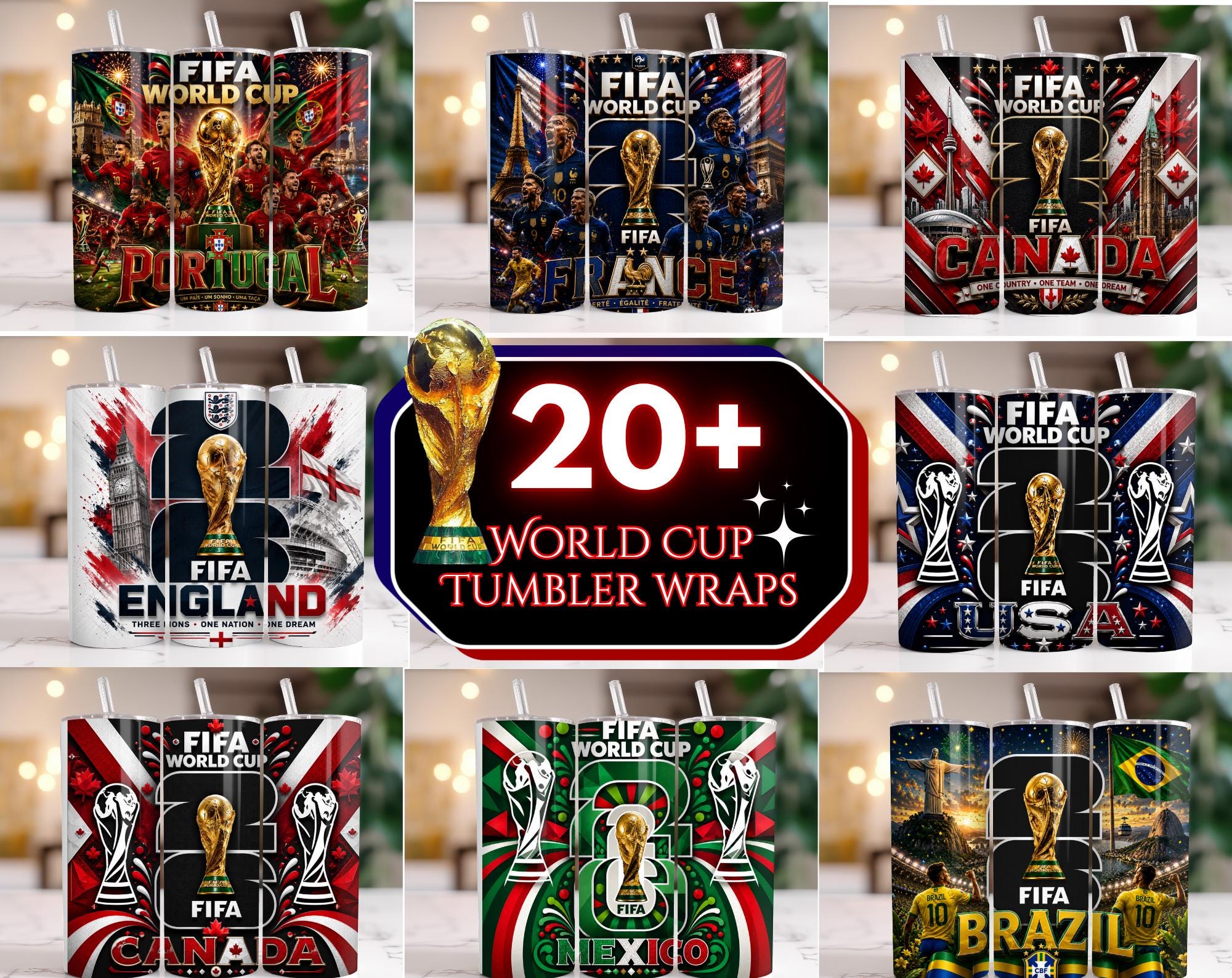 FIFAワールドカップ2026タンブラーラップ、フットボールタンブラー