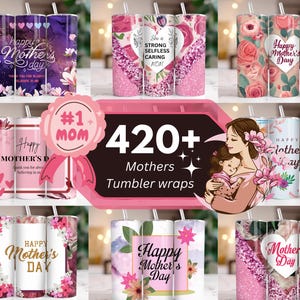 420+ Mother&#39;s Day Tumbler Wrap Bundle, 20oz Floral Mom Sublimation Design, mothers day tumbler, Mom Life Tumbler, Mama Tumbler Best Mom PNG