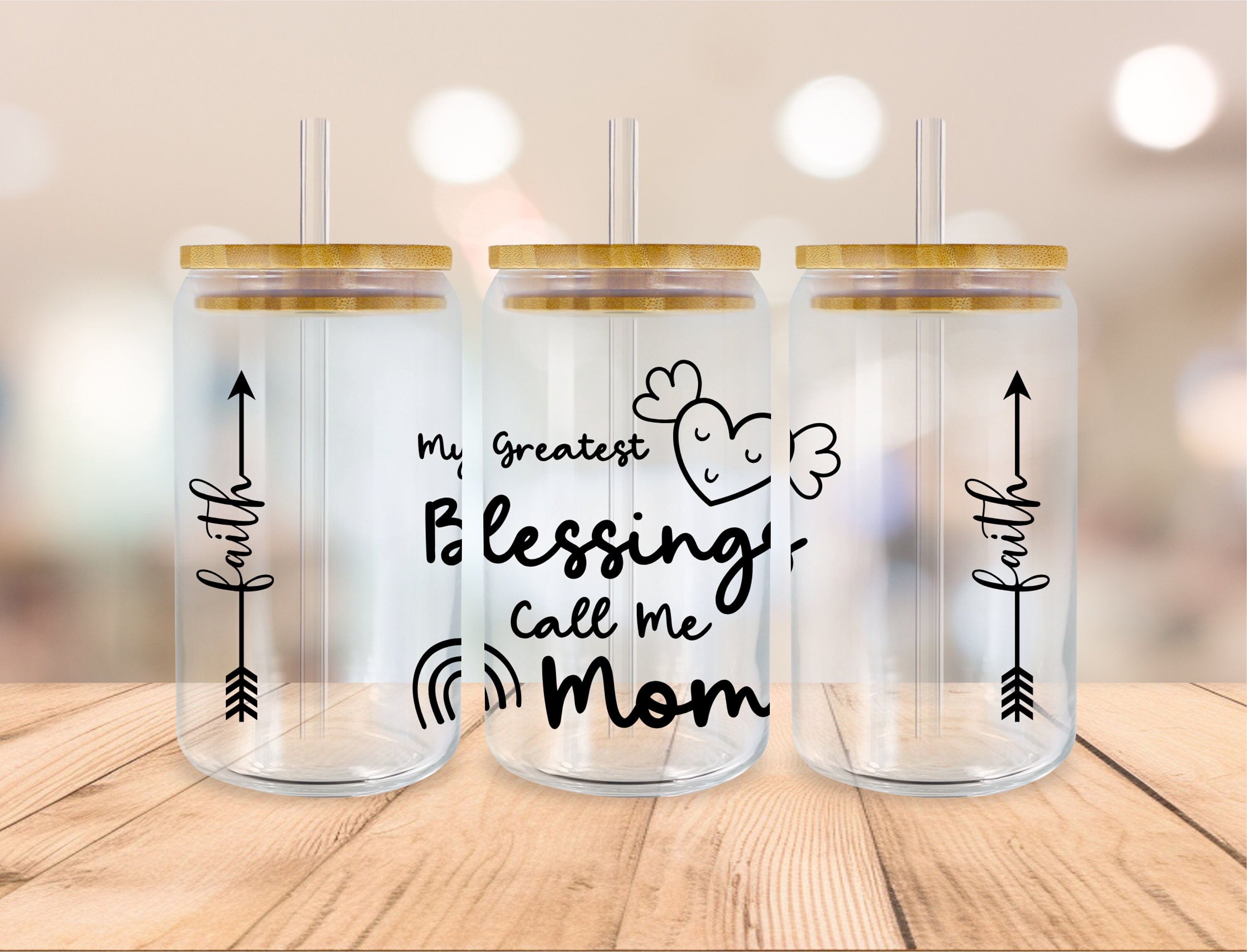 Mom Glass Can SVG Bundle| Mom Life Flower Libbey Glass Wrap PNG| Mother ...