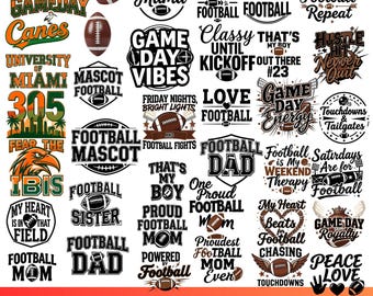 Miami Hurricanes Football SVG Bundle, Game Day PNG (90+ Files)