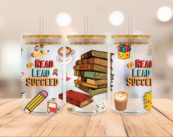 16 Oz Books Libbey Glass Wrap, Book With Flowers Can Wrap Png Book Lover Glass Libbey Wrap Frosted Glass Sublimation Design Digital download