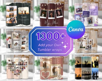 1300+ Add Your Own Photo Tumbler Wrap Bundle, Family Photo Tumbler, Picture Tumbler, 20oz Own Photo Self Editable Tumbler, Canva Editable