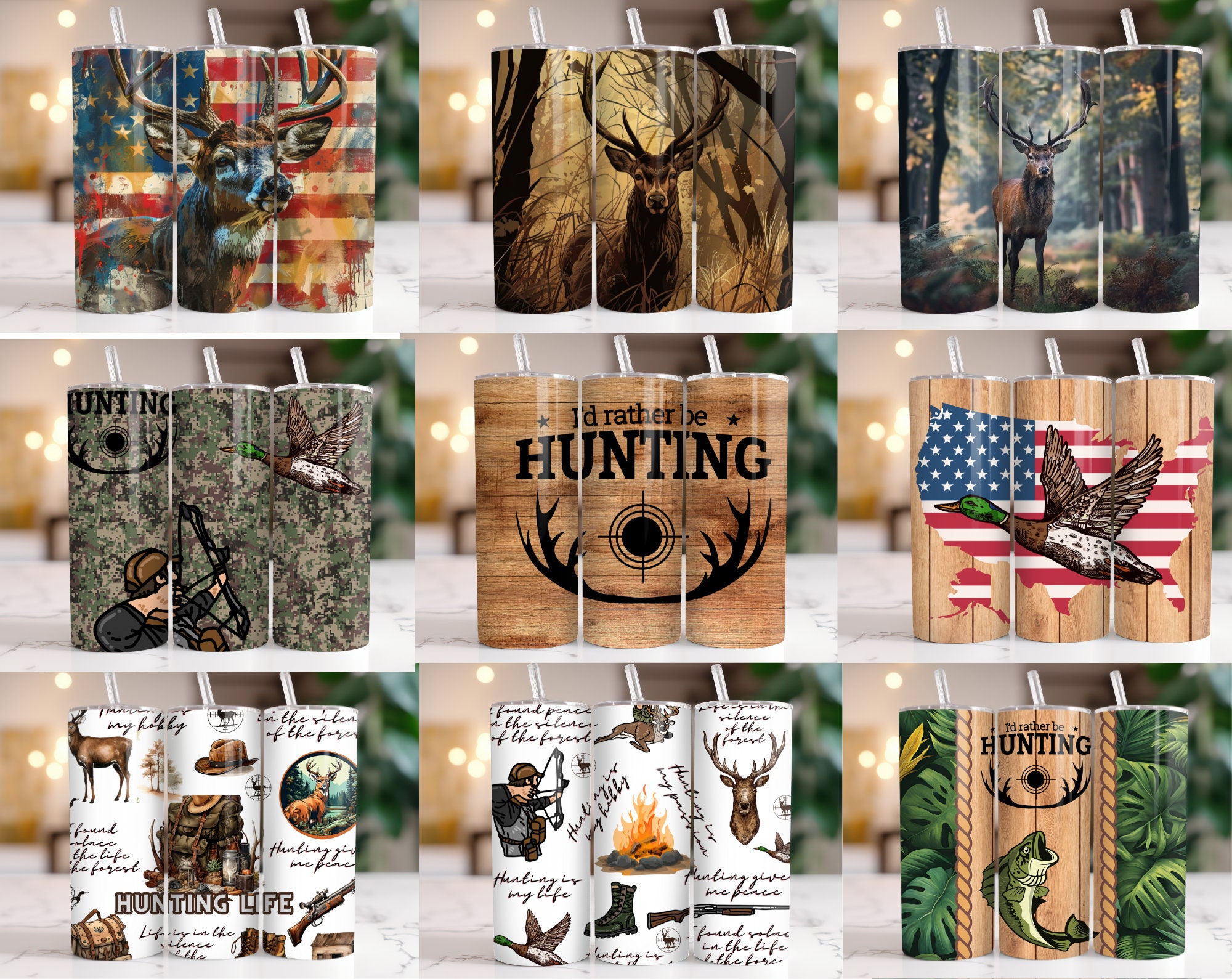 500+ Hunting Tumbler Wrap, Deer Hunting Life 20oz Skinny Tumbler ...