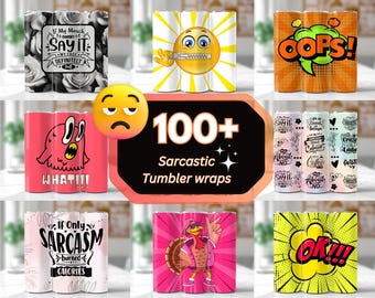 Sarcastic Tumbler Wrap Bundle 20oz Skinny Funny Sarcastic Quotes Funny Sayings Sublimation Sassy Quotes Design Sarcasm PNG, Digital Download