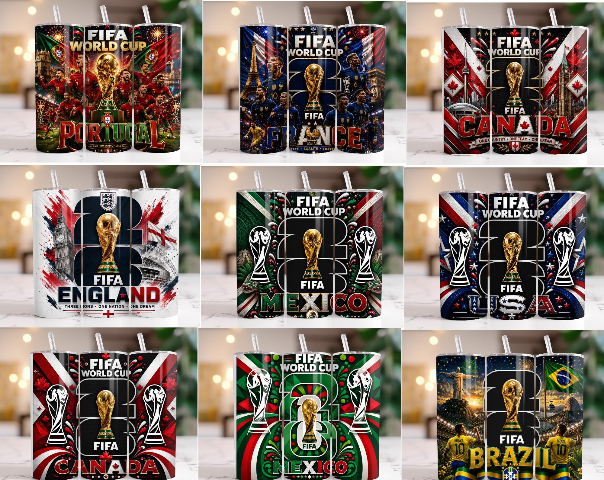 FIFAワールドカップ2026タンブラーラップ、フットボールタンブラー