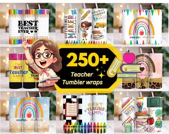 250+ Teacher Tumbler Wrap Bundle, 20oz Teacher Life Tumbler, Teacher Appreciation PNG, Teacher Back To School, Best Ever Teacher PNG