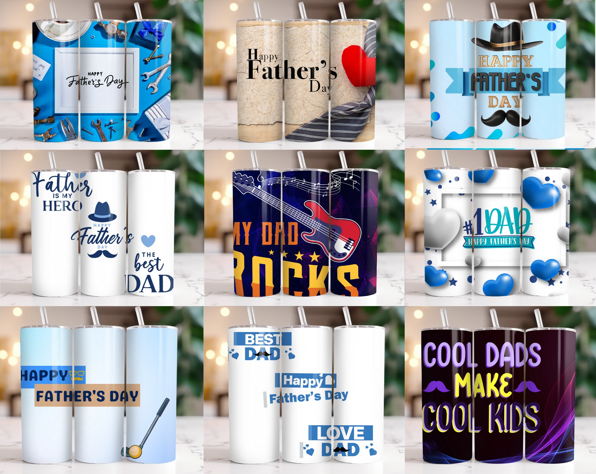 Fathers Day Tumbler Wrap Dad Life Tumbler Funny Dad 20oz Skinny Tumbler ...