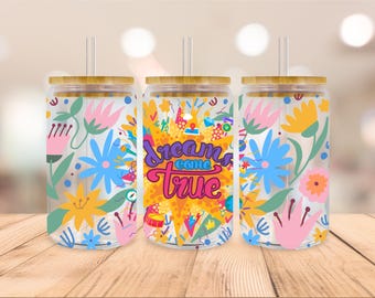 Positive Affirmations 16oz Libbey Glass Wrap Bundle Png, Mom Daily Affirmations Libbey Glass, Inspirational Can Glass Wrap, Self Love Wrap