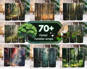 Forest tumbler wrap,  Watercolor Forest tumbler, 20oz Skinny Tumbler Sublimation Forest PNG, Misty Forest Tumbler PNG, Mountain Tumbler Wrap