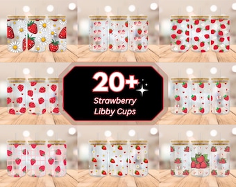 20+ Strawberry Glass Can Wrap PNG, Strawberry Libbey Wrap PNG, Spring Libbey Wrap, 16oz Libbey wrap, Strawberry PNG,Glass Can Wrap, Cup Wrap