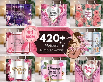 Envoltura de vaso del día de la madre Diseños de sublimación de vaso delgado de 20 oz Mejor mamá de todos los tiempos PNG Diseños de vaso del Día de la Madre Floral Mamá Vaso Wrap PNG
