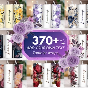 370+ Voeg je eigen tekst toe Tumbler, Floral Voeg je naam Tumbler toe, Floral Tumbler 20oz Skinny Tumbler Sublimatie PNG-bestand, Kleurrijke bloemen png