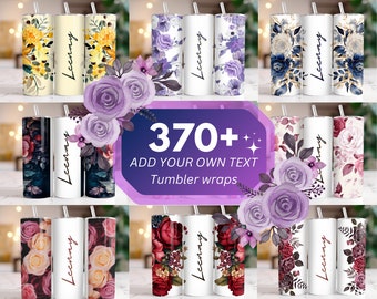 370+ Add your own text Tumbler, Floral Add Your Name Tumbler, Floral tumbler 20oz Skinny Tumbler Sublimation PNG File, Colourful Flowers png