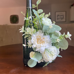 Unique Wine Bottle Decor - Perfect for Housewarmings, Hostess, & Realtor Gifts, elegant wine bottle centerpiece for weddings and parties