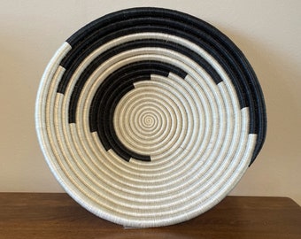 African Wall Basket, Rwanda Basket, Woven Bowl, Natural Sisal Fiber, Dining Centerpiece, Fruit & Bread Bowl, Home Decor, Wall Decor