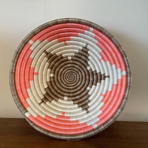 African Wall Basket, Rwanda Basket, Woven Bowl, Natural Sisal Fiber, Dining Centerpiece, Fruit & Bread Bowl, Home Decor, Wall Decor