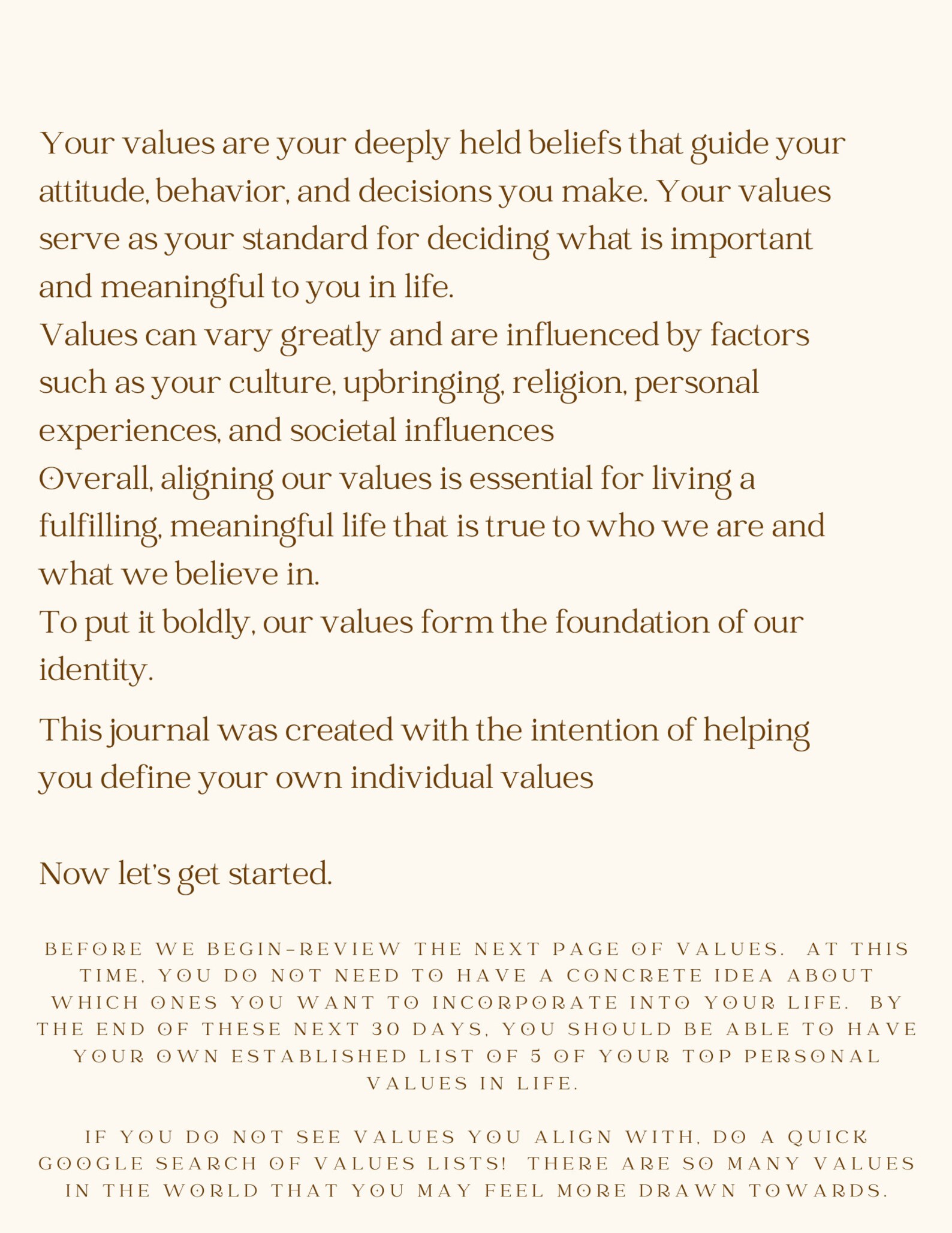 Values Prompts Personal Values Prompt Journal - Etsy