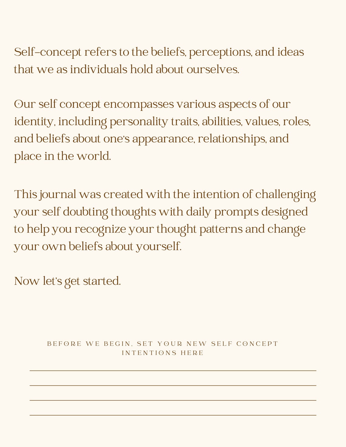 Self Concept 30 Day Prompt Journal - Etsy