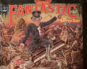 Elton John, Captain Fantastic and the Brown Dirt Cowboy, Vinyl Album LP, MCA 2142/734, MCA 1975, Original Scrap book and Lyrics