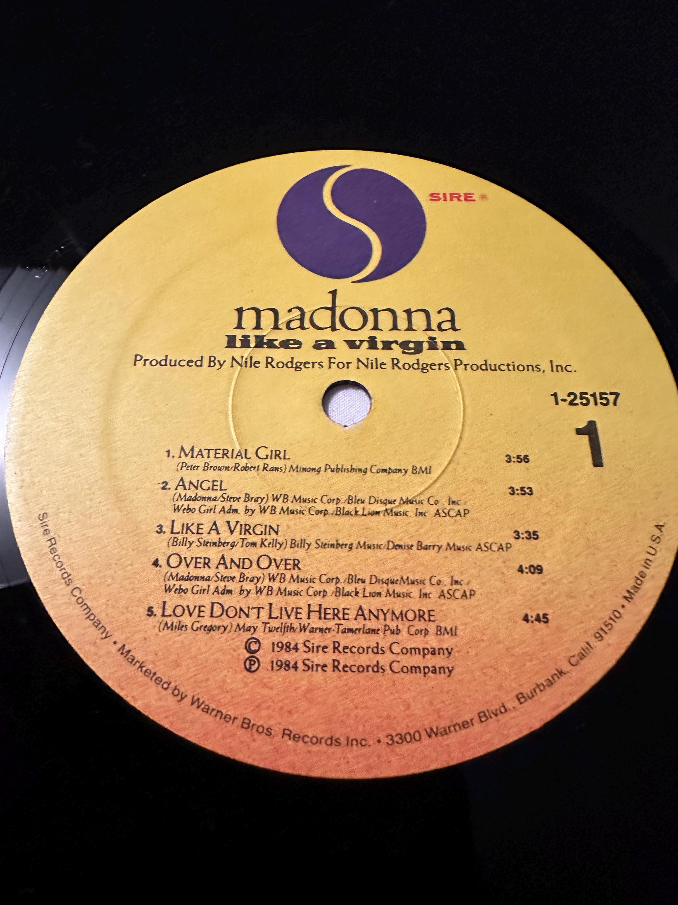 Madonna, Like a Virgin, Vinyl Album/record, Warner Brothers
